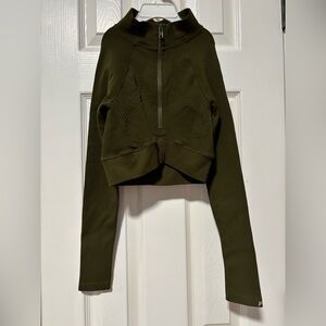 Green Long Sleeve Women's Top bodycon party travel sport army party athletic fun